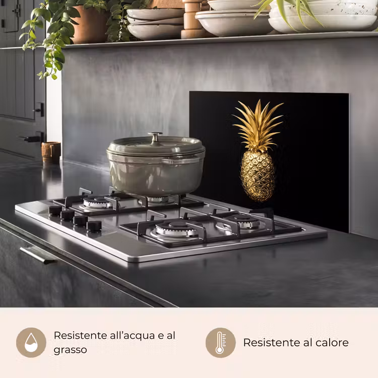 Paraschizzi cucina - Ananas - Nero - Oro - Lusso — 2