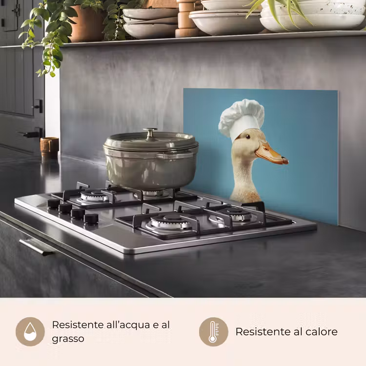 Paraschizzi cucina - Anatra - Cappello da cuoco - Carino - Uccello — 2