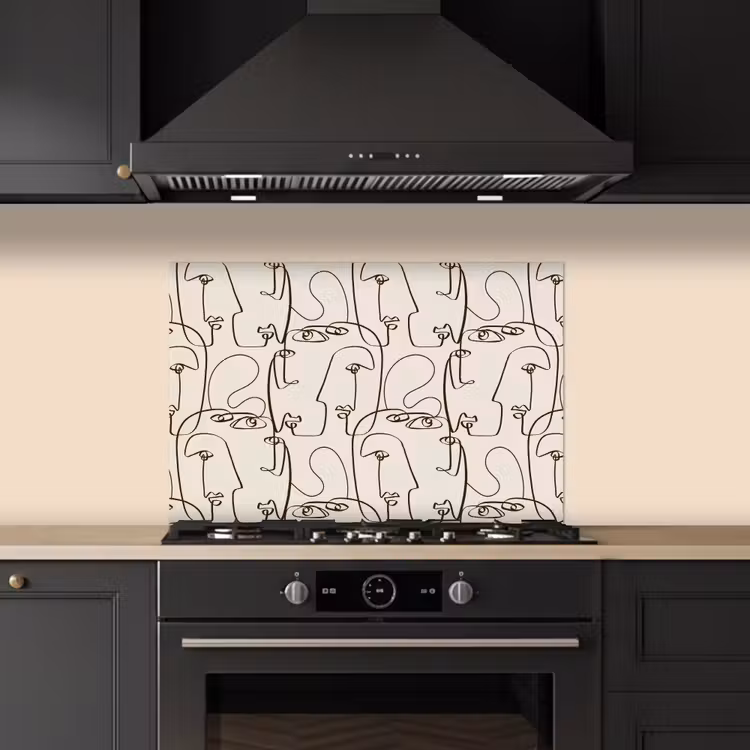 Paraschizzi cucina - Beige - Viso - Linee - Marrone — 5