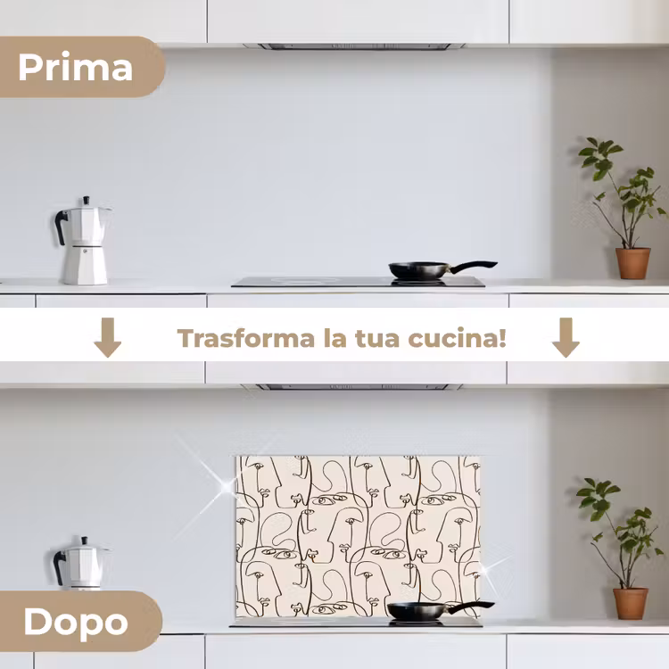 Paraschizzi cucina - Beige - Viso - Linee - Marrone — 7