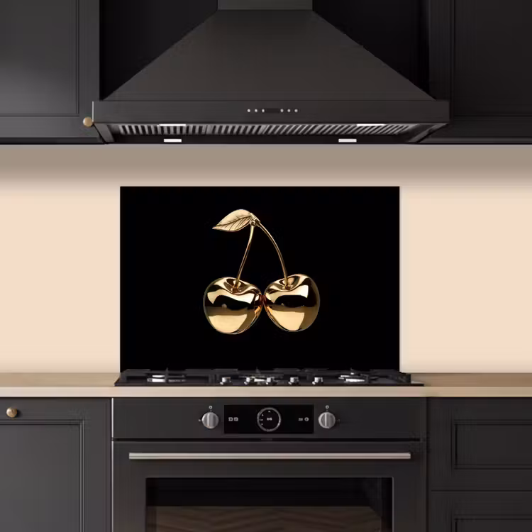 Paraschizzi cucina - Ciliegio - Nero - Oro - Cromo — 5