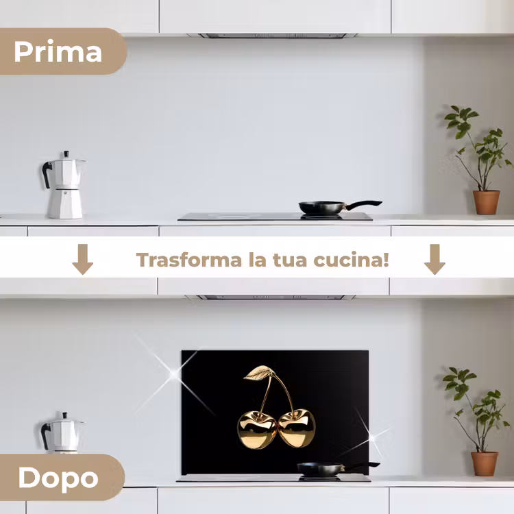 Paraschizzi cucina - Ciliegio - Nero - Oro - Cromo — 7