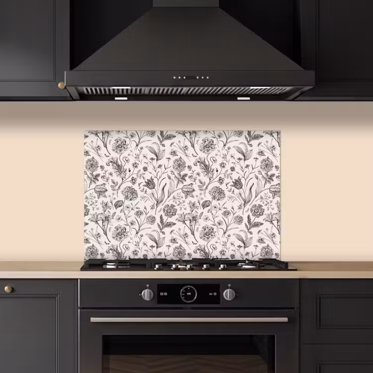 Paraschizzi cucina - Classico - Nero - Bianco - Floreale — 5