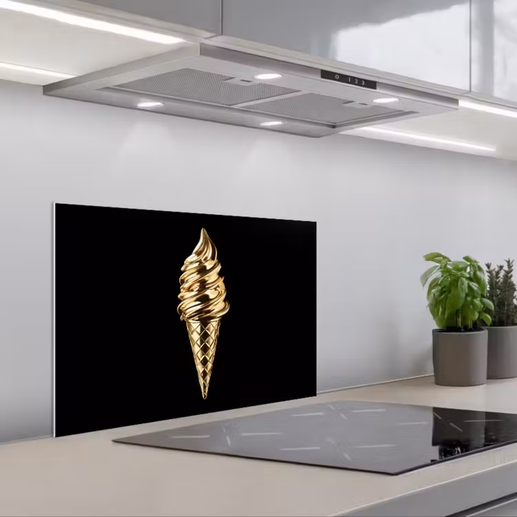 Paraschizzi cucina - Gelato - Oro - Nero - Cibo — 1