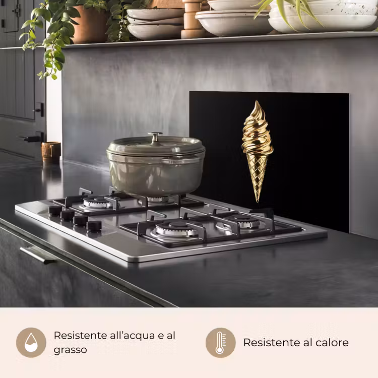 Paraschizzi cucina - Gelato - Oro - Nero - Cibo — 2