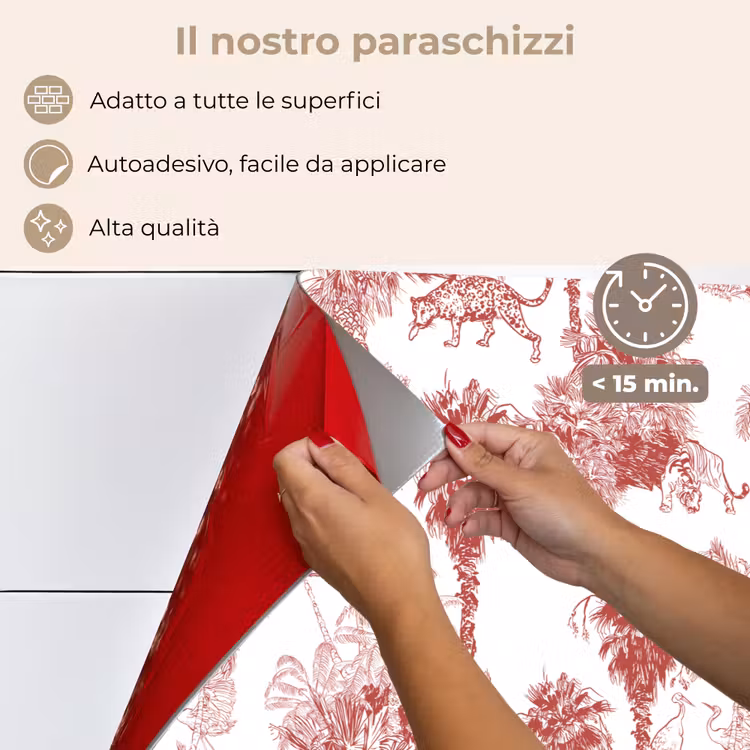 Paraschizzi cucina - Giungla - Natura - Rosso — 4