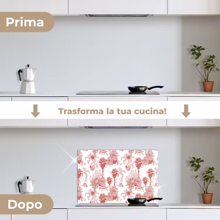 Paraschizzi cucina - Giungla - Natura - Rosso — 7