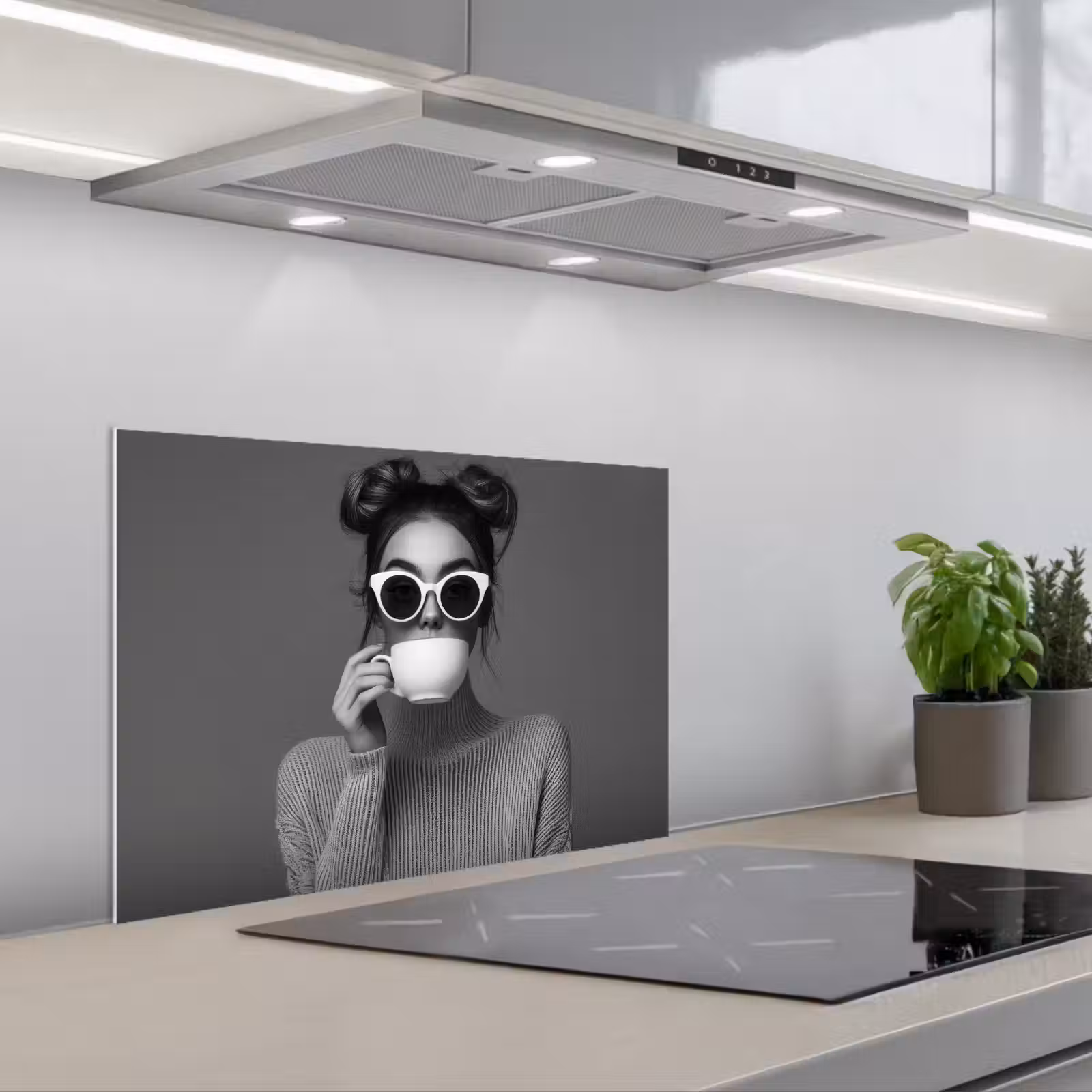 Paraschizzi cucina - Donna - Caffè - Nero - Bianco — 1