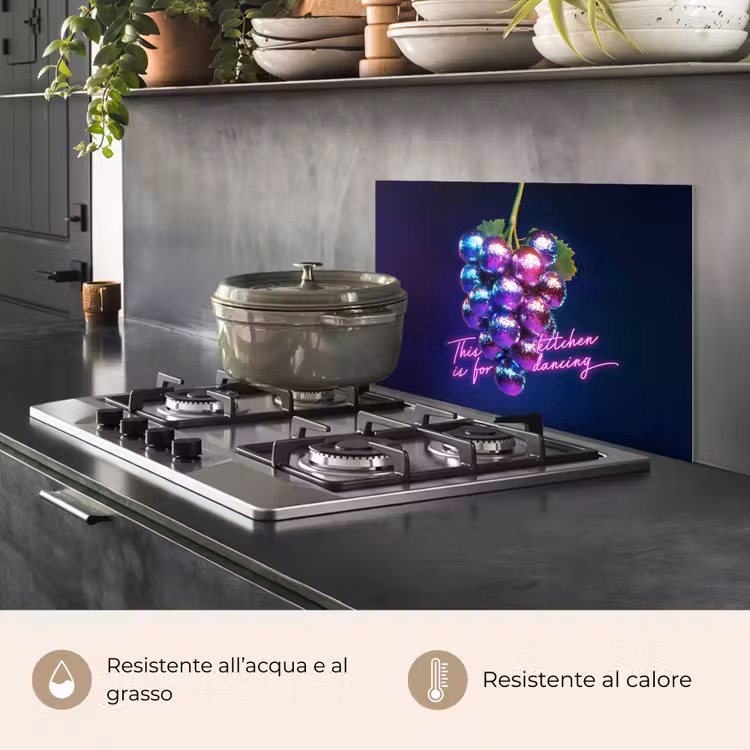 Paraschizzi cucina - Citazione - Neon - Discoteca - Uva — 2
