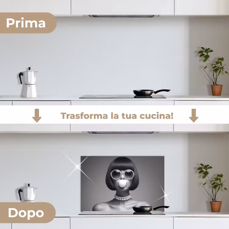 Paraschizzi cucina - Donna - Bianco e nero - Collana - Occhiali da sole — 7