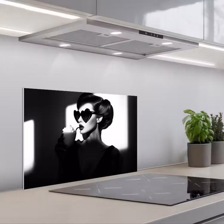 Paraschizzi cucina - Donna - Nero - Cuore — 1