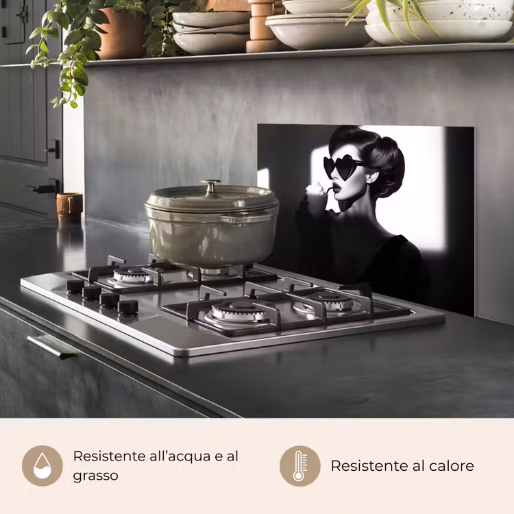 Paraschizzi cucina - Donna - Nero - Cuore — 2