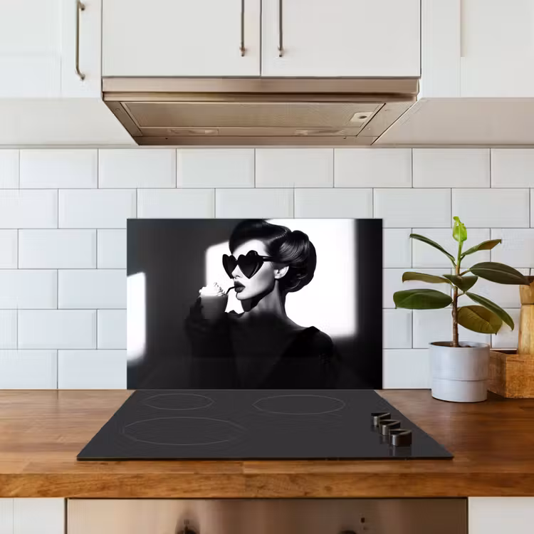 Paraschizzi cucina - Donna - Nero - Cuore — 3