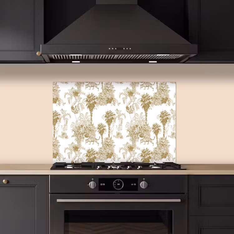 Paraschizzi cucina - Giungla - Astratto - Beige — 5