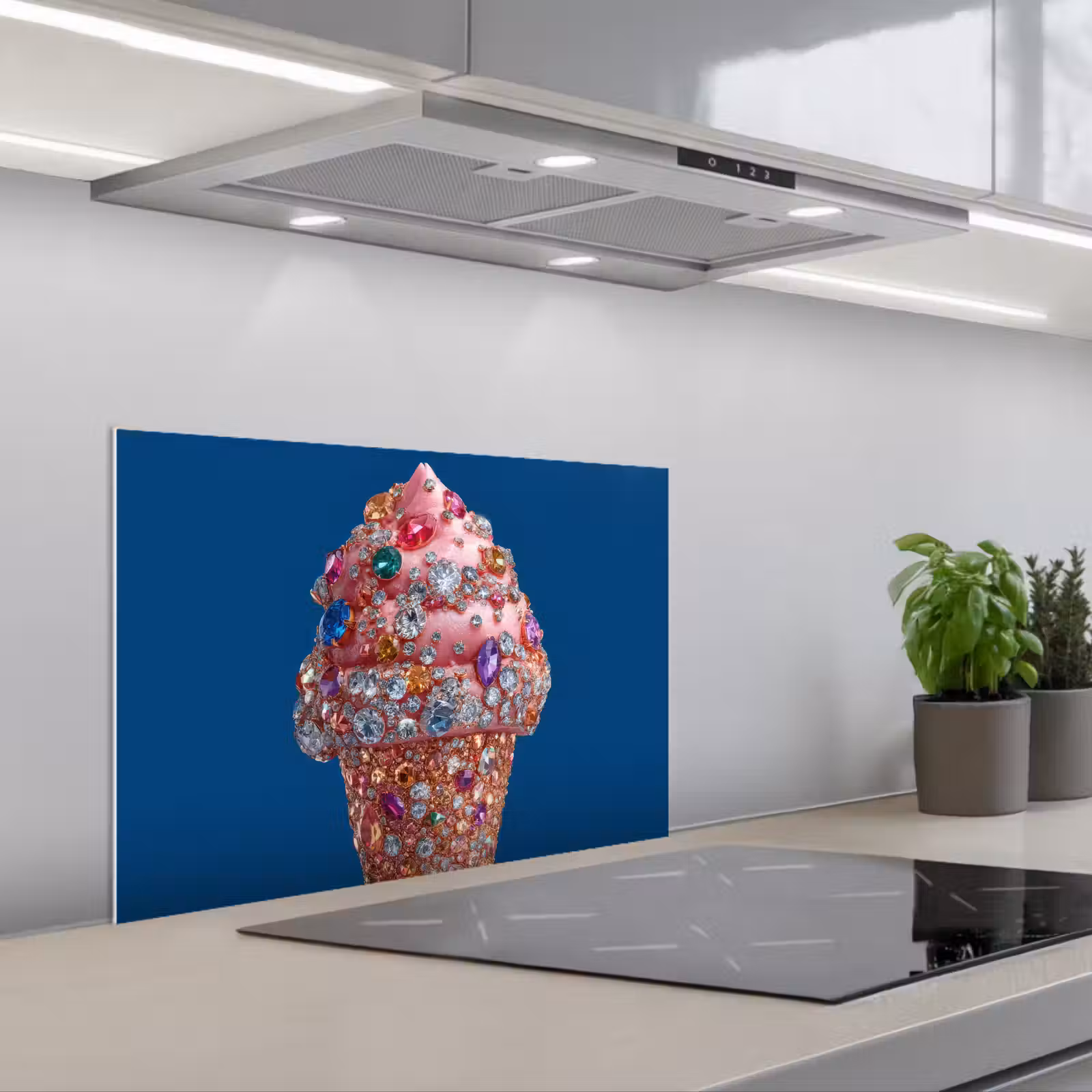 Paraschizzi cucina - Cono gelato - Strass - Blu — 1