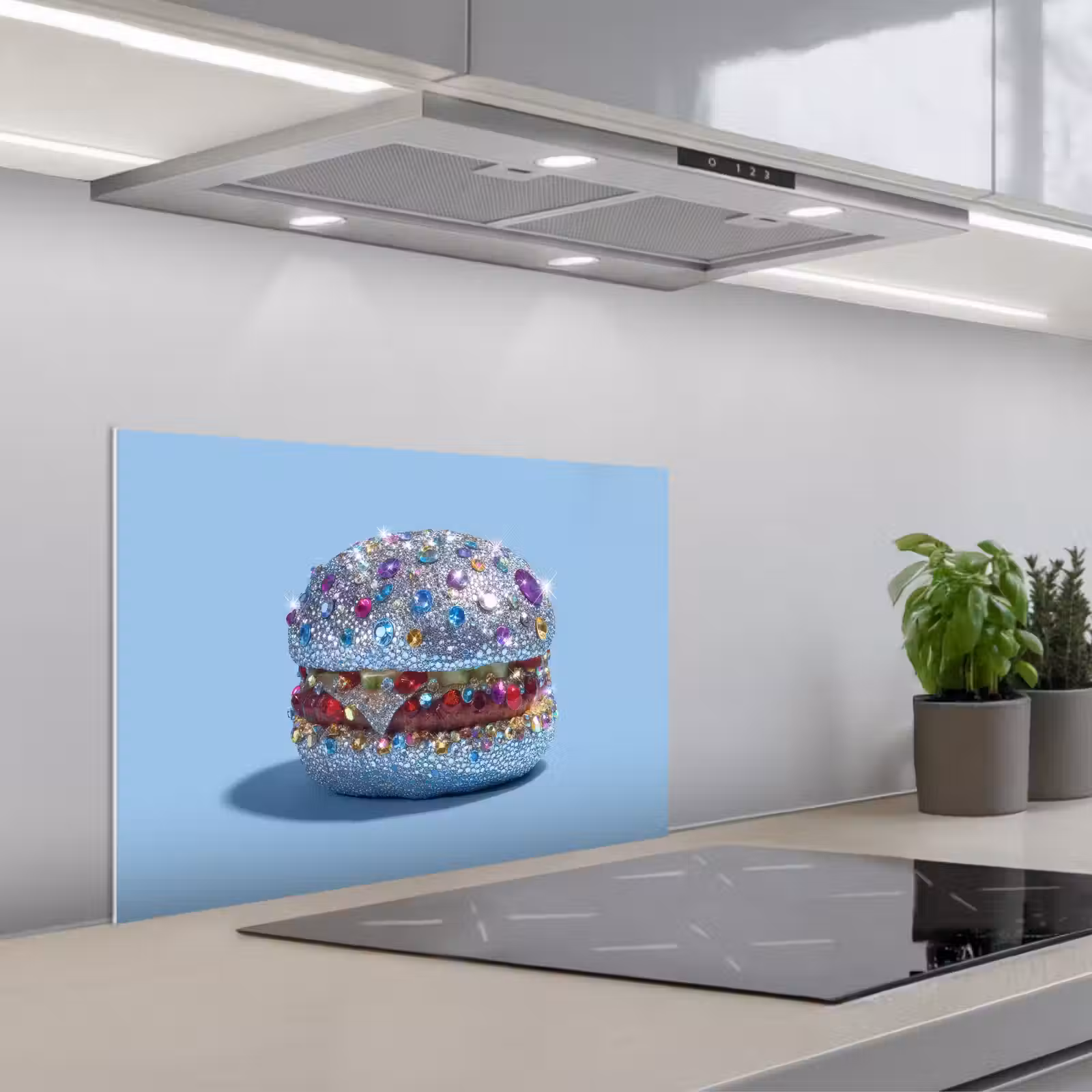 Paraschizzi cucina - Glitter - Hamburger - Blu — 1