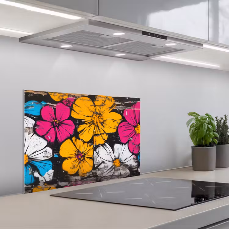 Paraschizzi cucina - Arte di strada - Fiori - Mix — 1