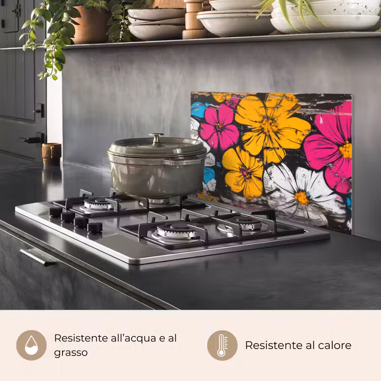 Paraschizzi cucina - Arte di strada - Fiori - Mix — 2