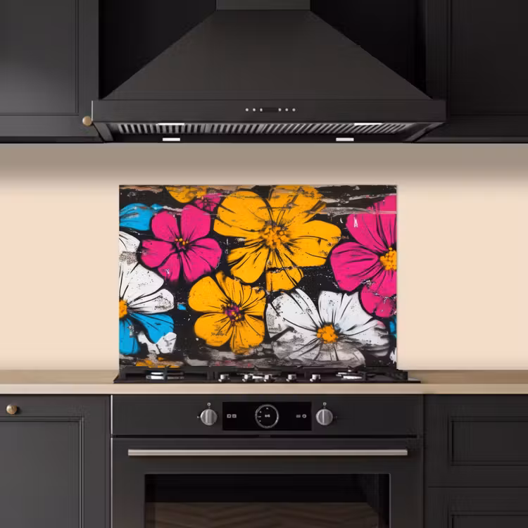 Paraschizzi cucina - Arte di strada - Fiori - Mix — 5