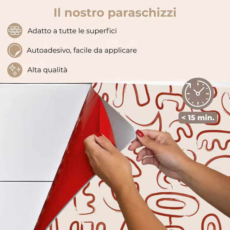 Paraschizzi cucina - Beige - Forme - Rosso - Modello — 4