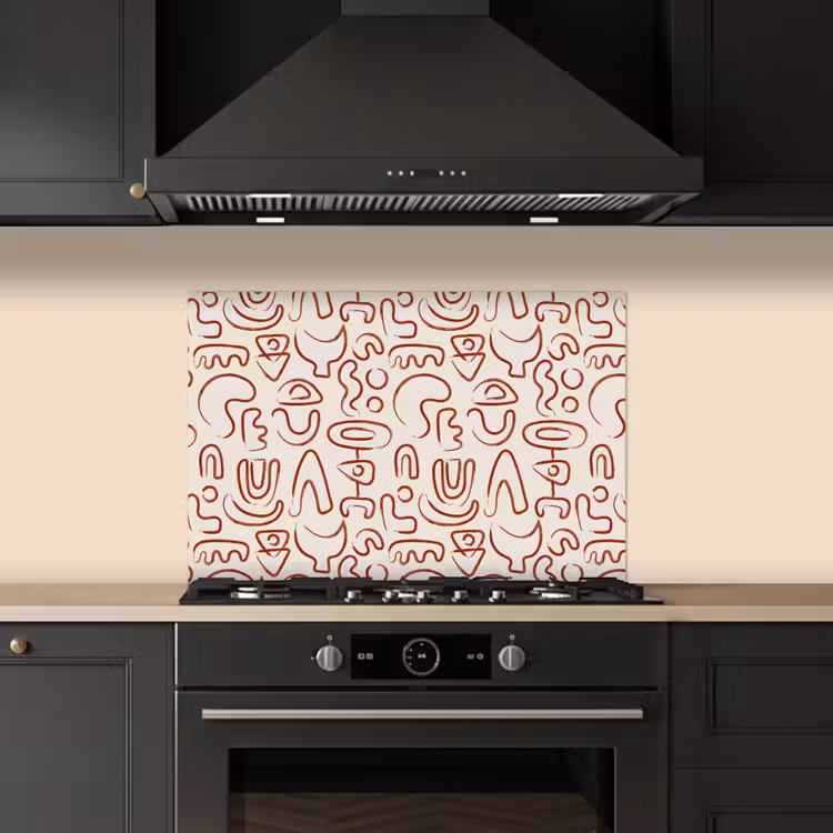 Paraschizzi cucina - Beige - Forme - Rosso - Modello — 5