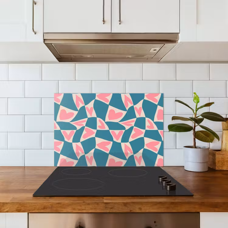 Paraschizzi cucina - Blu - Toppe - Cuori — 3