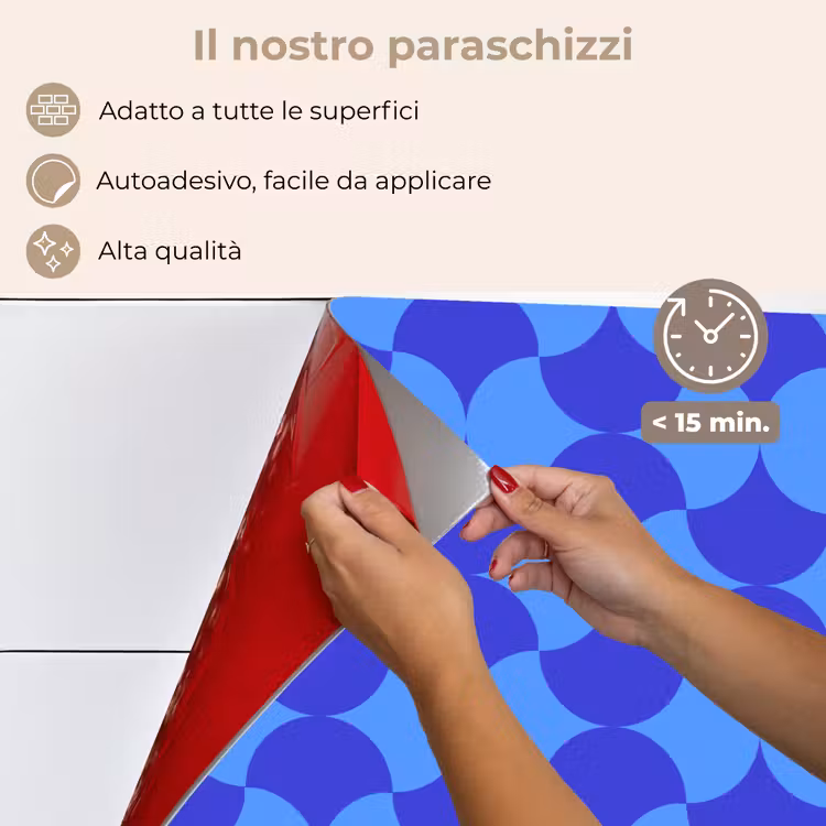 Paraschizzi cucina - Blu - Volti di luna - Motivo — 4