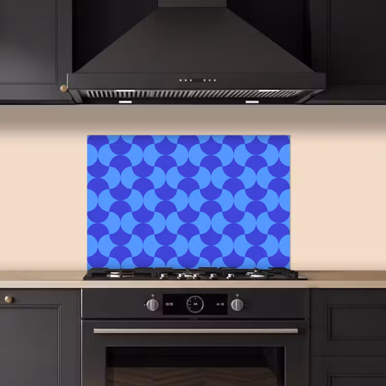 Paraschizzi cucina - Blu - Volti di luna - Motivo — 5