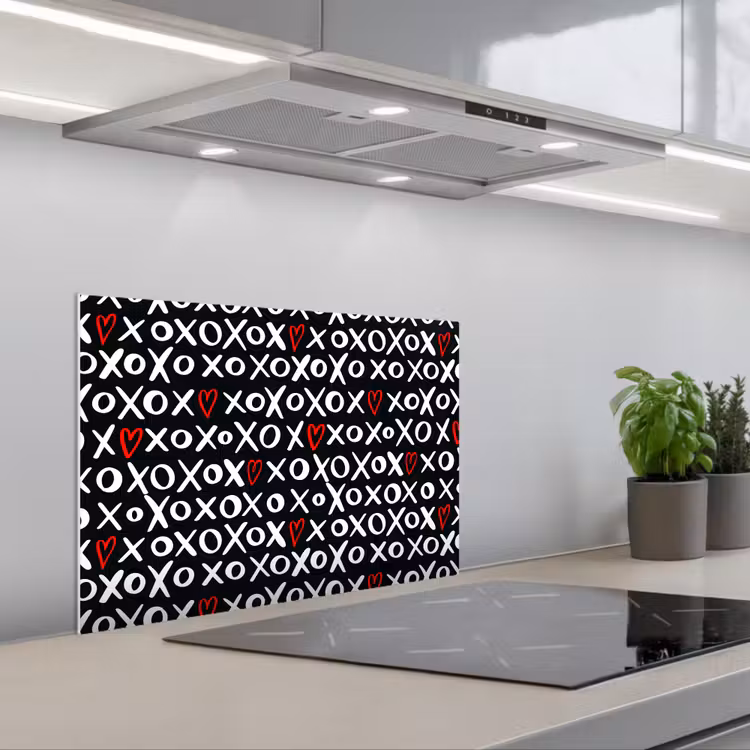 Paraschizzi cucina - Caratteri - Bianco - Nero — 1