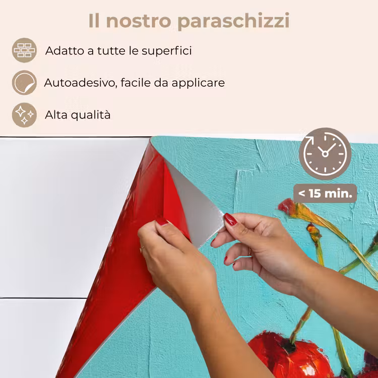 Paraschizzi cucina - Ciliegia - Rosso - Tre - Tinta — 4