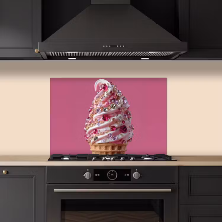Paraschizzi cucina - Gelato soft - Gemme - Rosa - cono — 5