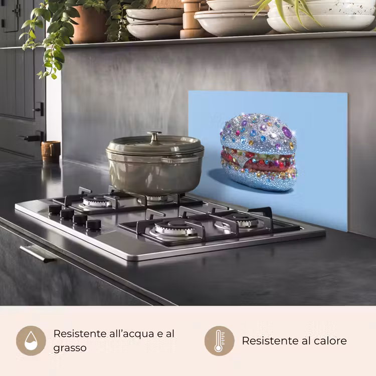 Paraschizzi cucina - Glitter - Hamburger - Blu — 2