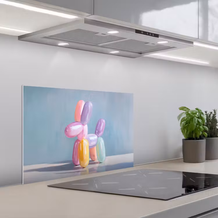 Paraschizzi cucina - Animale - Palloncino - Tinte pastello - Lucido — 1