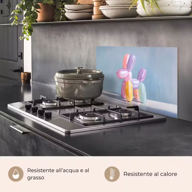 Paraschizzi cucina - Animale - Palloncino - Tinte pastello - Lucido — 2