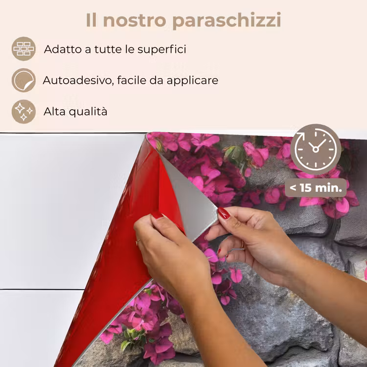 Paraschizzi cucina - Bougainvillea - Muro di pietra - Rosa — 4