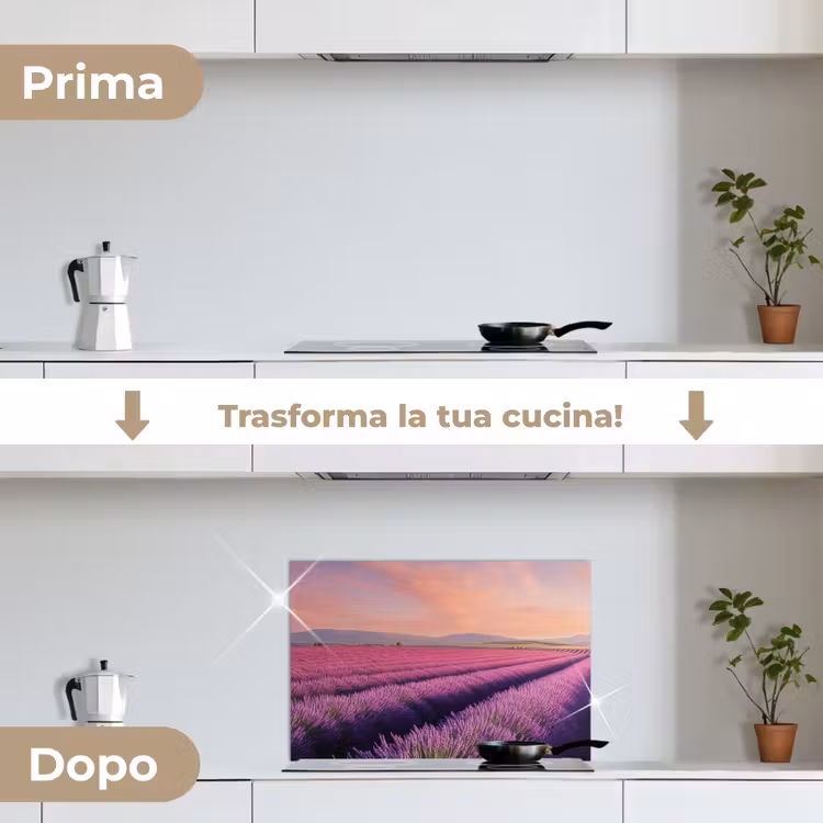 Paraschizzi cucina - Campo di lavanda - Tramonto - Viola - Fiori — 7