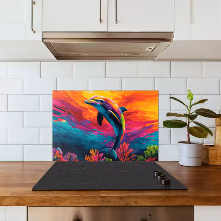 Paraschizzi cucina - Delfino - Colorato - Oceano - Corallo — 3