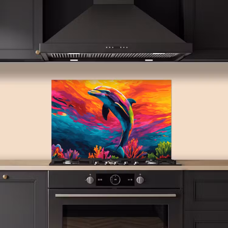 Paraschizzi cucina - Delfino - Colorato - Oceano - Corallo — 5