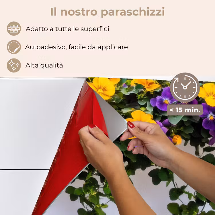 Paraschizzi cucina - Fiori - Muro - Giallo - Viola — 4