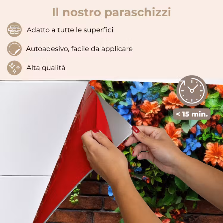 Paraschizzi cucina - Fiori - Muro - Verde - Arancione — 4