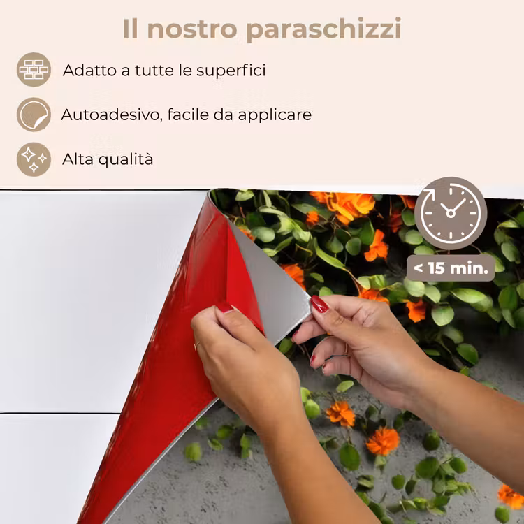 Paraschizzi cucina - Fiori - Parete - Arancione — 4