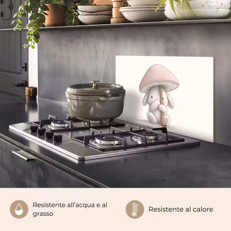 Paraschizzi cucina - Fungo - Coniglio - Rosa — 2