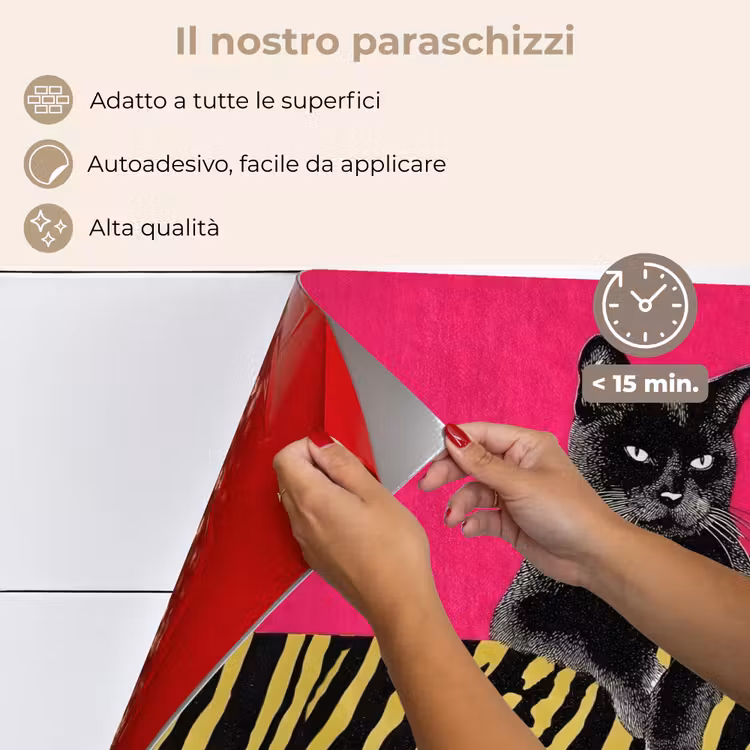Paraschizzi cucina - Gatto - Capo - Rosa - Stampa tigre — 4