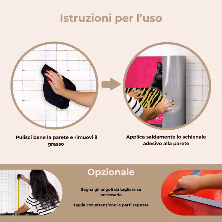 Paraschizzi cucina - Gatto - Capo - Rosa - Stampa tigre — 6