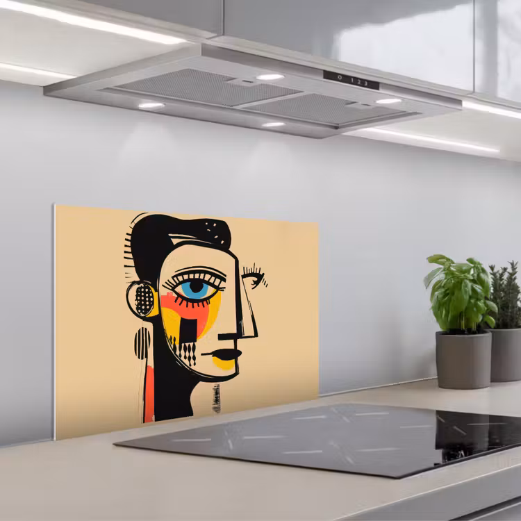 Paraschizzi cucina - Geometrico - Colori vivaci - Stile cubista — 1