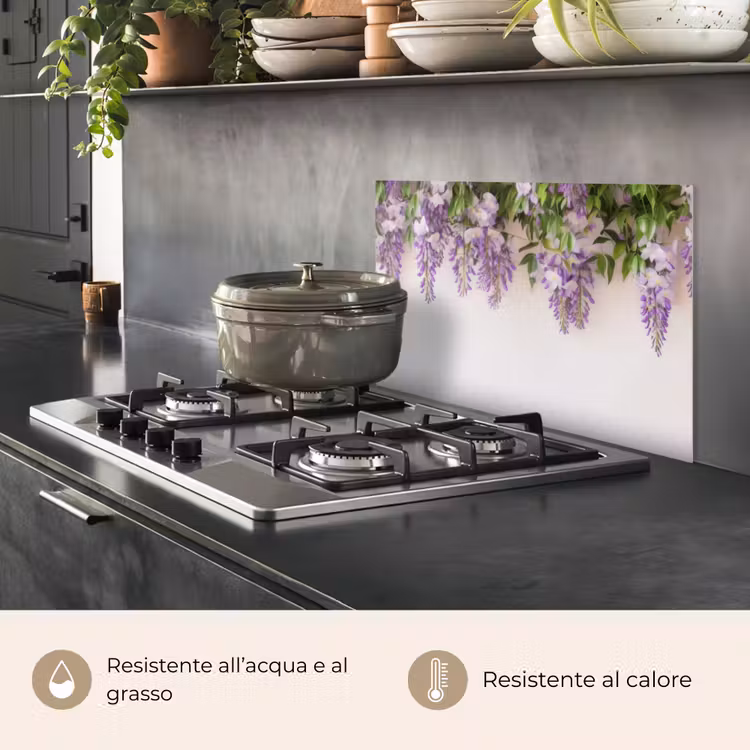 Paraschizzi cucina - Glicine - Fiori - Viola — 2