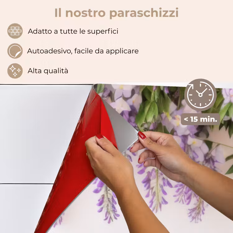 Paraschizzi cucina - Glicine - Fiori - Viola — 4