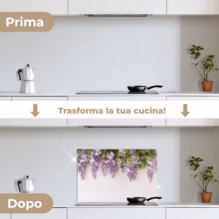 Paraschizzi cucina - Glicine - Fiori - Viola — 7