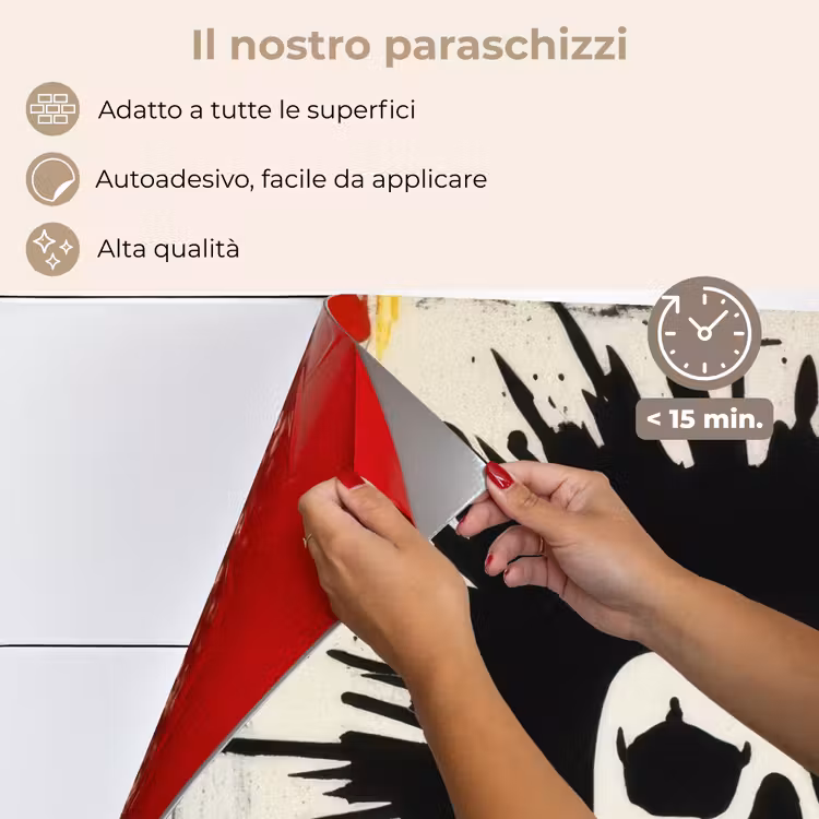 Paraschizzi cucina - Graffiti - Teschio - Astratto - Rosso — 4