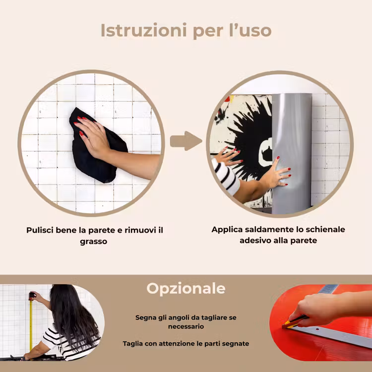 Paraschizzi cucina - Graffiti - Teschio - Astratto - Rosso — 6